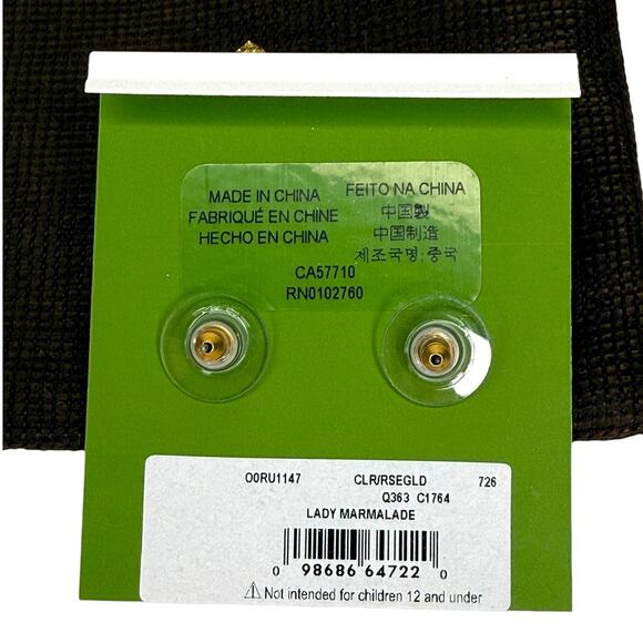 Kate Spade New York Earrings Lady Marmalade Studs Rose Gold With Dust Bag - Picture 3 of 6